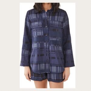 Baum Und Perfdgarten Buyu Plaid Shirt Jacket In Night Sky Size 38EU